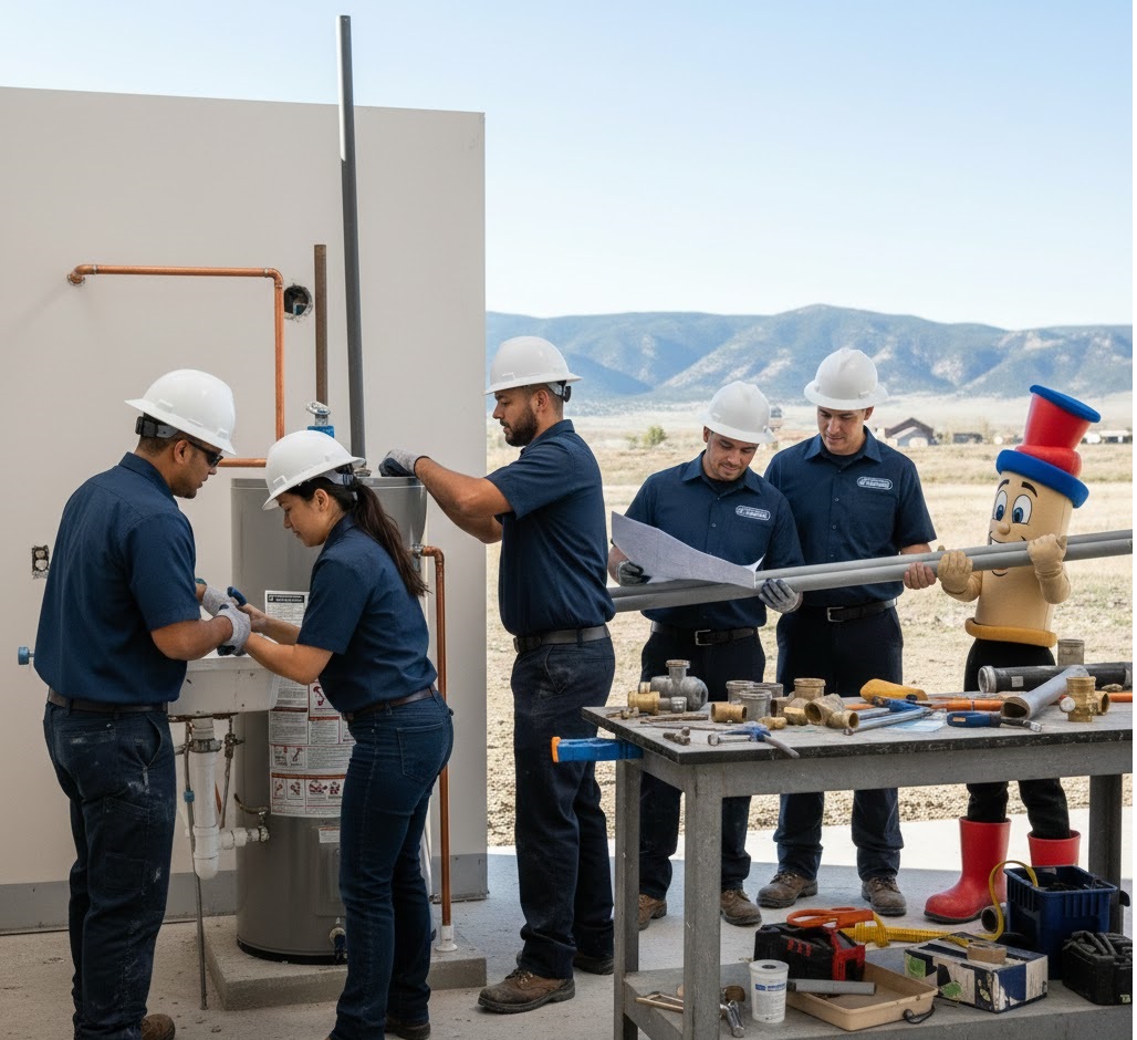 Professional plumber working on pipes in Fairplay, CO